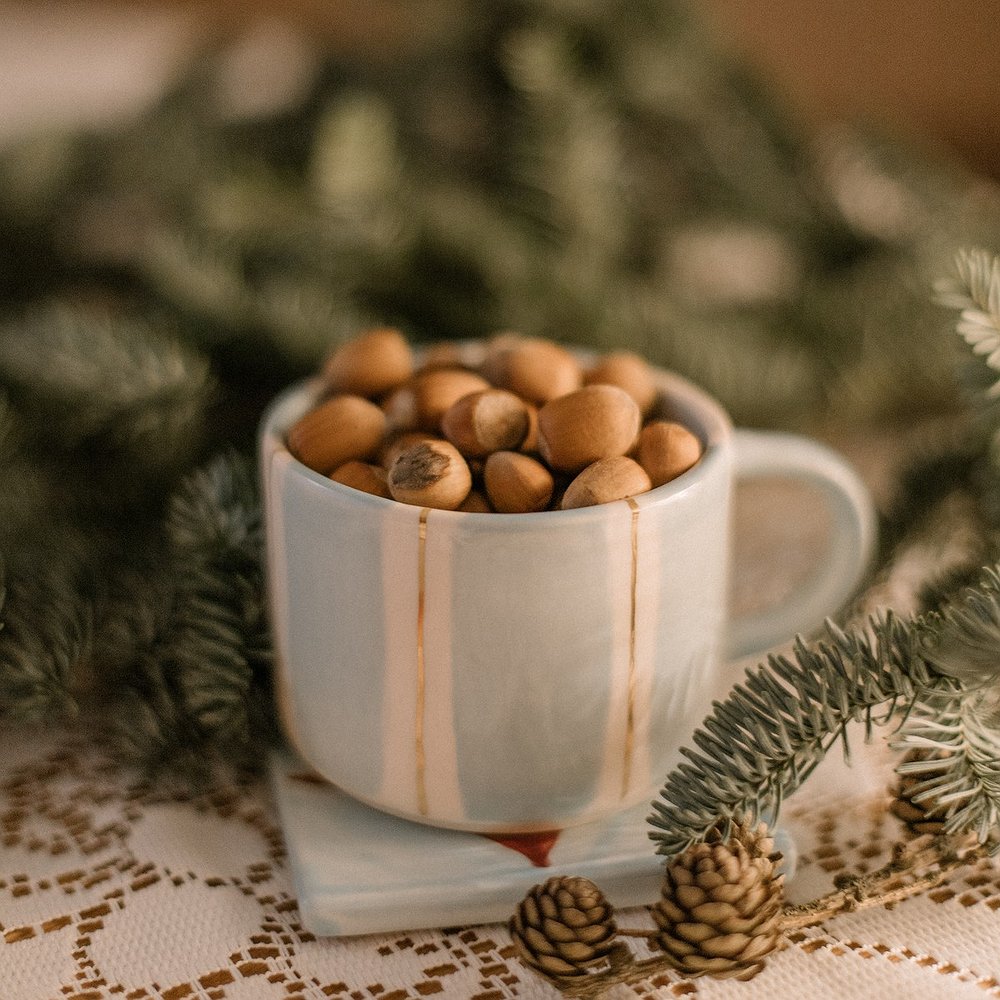 Кружка голубая с золотом