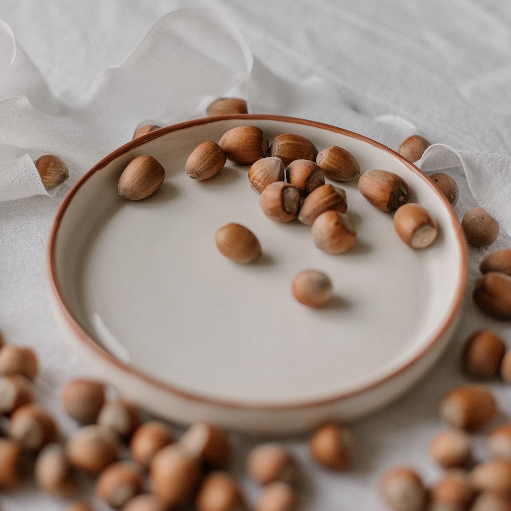 блюдце с коричневым кантом