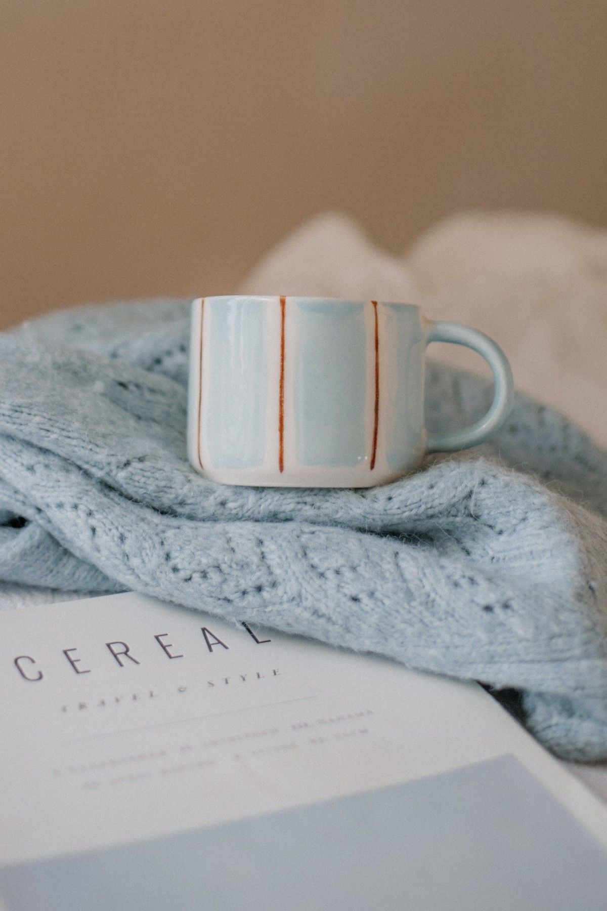 Кружка голубо-коричневая