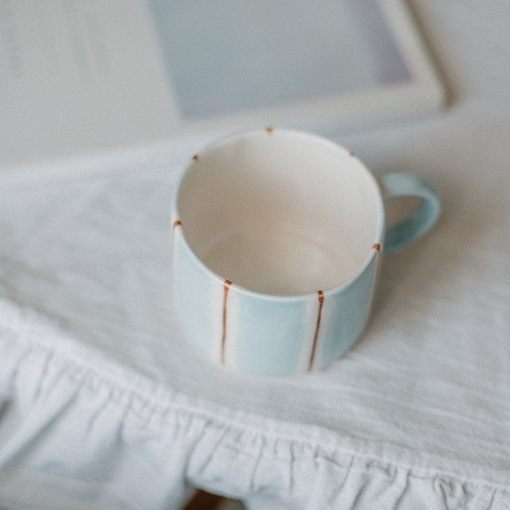 Кружка голубо-коричневая