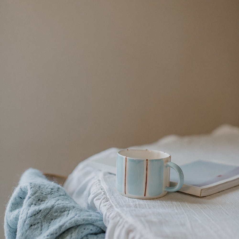 Кружка голубо-коричневая